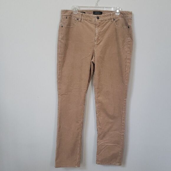 Talbots Flawless 5 Pocket Jeans Women's 12 Tan Corduroy Cotton Pants - Picture 1 of 8
